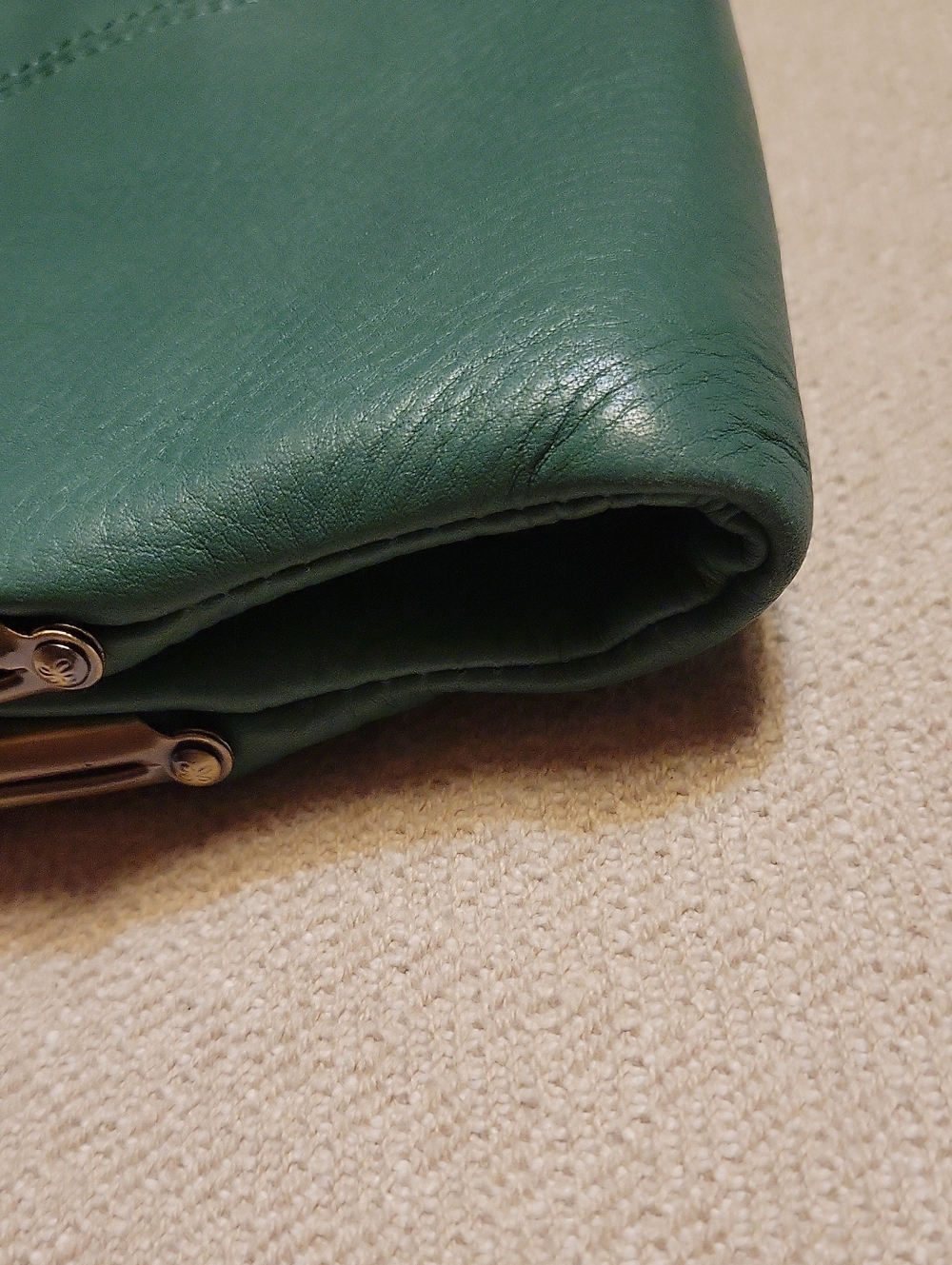 HOBO Lauren Dusty Teal/Mint Green Leather Frame Clutch Wallet - Picture 15 of 15